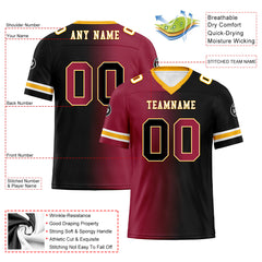 Custom Red Black Arizona Personalized Authentic Football Jersey FBJ02-D028017-1