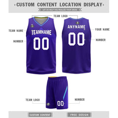 Custom Purple White Utah City Edition Personalized Reversible Basketball Set Sports Basketball Jersey BBJ01R-D0610-29-COOLMAX