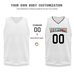 Custom White Rainbow City Edition Personalized Sports Uniform Authentic Basketball Jersey BBJ01-D06101-8