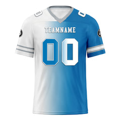 Custom Blue White Michigan Personalized Authentic Football Jersey FBJ02-D028017-6