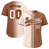 Custom Beige Brown Gradient Fashion Personalized Authentic Baseball Jersey BSBJ01-D0a708e