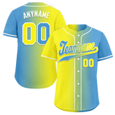 Custom Yellow Blue Gradient Fashion Personalized Authentic Baseball Jersey BSBJ01-D0a7aa0