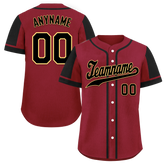 Custom Red Black Raglan Sleeves Personalized Authentic Baseball Jersey BSBJ01-D017162