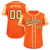 Custom Orange Yellow Raglan Sleeves Personalized Authentic Baseball Jersey BSBJ01-D017194
