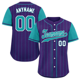 Custom Purple Cyan Stripe Fashion Personalized Authentic Baseball Jersey BSBJ01-D017248