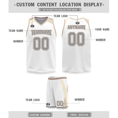 Custom White Gold Copper Chicago City Edition Personalized Reversible Basketball Set Sports Basketball Jersey BBJ01R-D0610-5-COOLMAX
