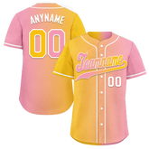Custom Yellow Pink Gradient Fashion Personalized Authentic Baseball Jersey BSBJ01-D0a7aac