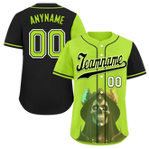 Custom Green Black Skull Fashion Personalized Authentic Baseball Jersey BSBJ01-D017153