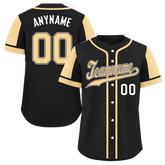Custom Black Yellow Raglan Sleeves Personalized Authentic Baseball Jersey BSBJ01-D017196