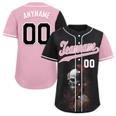Custom Black Red Skull Fashion Personalized Authentic Baseball Jersey BSBJ01-D017148