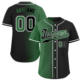 Custom Green Black Gradient Fashion Personalized Authentic Baseball Jersey BSBJ01-D0a707c