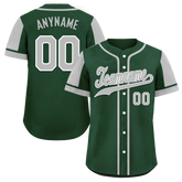 Custom Green Gray Raglan Sleeves Personalized Authentic Baseball Jersey BSBJ01-D017174