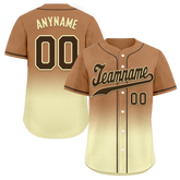 Custom Brown Yellow Fade Fashion Personalized Authentic Baseball Jersey BSBJ01-D0a70ff