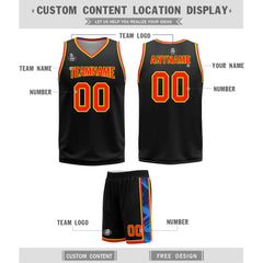 Custom Black Blue Orange White Oklahoma City City Edition Personalized Reversible Basketball Set Sports Basketball Jersey BBJ01R-D0610-21-COOLMAX