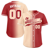 Custom Beige Red Gradient Fashion Personalized Authentic Baseball Jersey BSBJ01-D0a708f