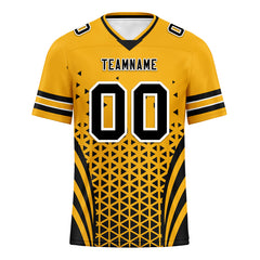 Custom Yellow Black Pennsylvania Personalized Authentic Football Jersey FBJ02-D023033-30
