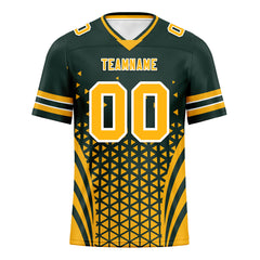 Custom Green Yellow Wisconsin Personalized Authentic Football Jersey FBJ02-D023033-13