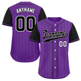 Custom Purple Black Stripe Fashion Personalized Authentic Baseball Jersey BSBJ01-D017255