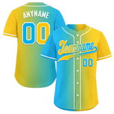 Custom Blue Yellow Gradient Fashion Personalized Authentic Baseball Jersey BSBJ01-D0a709b