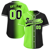 Custom Green Black Gradient Fashion Personalized Authentic Baseball Jersey BSBJ01-D0a709c