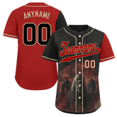 Custom Black Red Skull Fashion Personalized Authentic Baseball Jersey BSBJ01-D017143