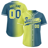 Custom Yellow Green Gradient Fashion Personalized Authentic Baseball Jersey BSBJ01-D0a709d