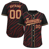 Custom Black Burgundy Zebra Pattern Personalized Authentic Baseball Jersey BSBJ01-D020201-9