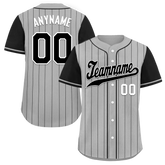 Custom Gray Black Stripe Fashion Personalized Authentic Baseball Jersey BSBJ01-D017254