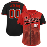 Custom Red Black Skull Fashion Personalized Authentic Baseball Jersey BSBJ01-D017158