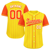 Custom Gold Orange Stripe Fashion Personalized Authentic Baseball Jersey BSBJ01-D017251
