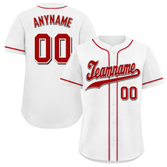 Custom White Classic Style Red Personalized Authentic Baseball Jersey BSBJ01-bd0fade