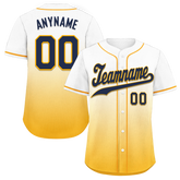 Custom White Yellow Fade Fashion Personalized Authentic Baseball Jersey BSBJ01-D0a70dc