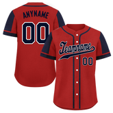 Custom Red Blue Raglan Sleeves Personalized Authentic Baseball Jersey BSBJ01-D017179