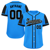 Custom Blue Black Raglan Sleeves Personalized Authentic Baseball Jersey BSBJ01-D017209