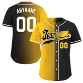 Custom Yellow Black Gradient Fashion Personalized Authentic Baseball Jersey BSBJ01-D0a7a00