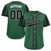 Custom Green Black Raglan Sleeves Personalized Authentic Baseball Jersey BSBJ01-D017207