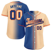 Custom Blue Beige Gradient Fashion Personalized Authentic Baseball Jersey BSBJ01-D0a7077