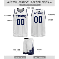 Custom White Dark Blue Black Orlando City Edition Personalized Reversible Basketball Set Sports Basketball Jersey BBJ01R-D0610-22-COOLMAX