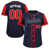 Custom Blue Red Raglan Sleeves Personalized Authentic Baseball Jersey BSBJ01-D017180