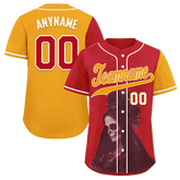 Custom Red Yellow Skull Fashion Personalized Authentic Baseball Jersey BSBJ01-D017150