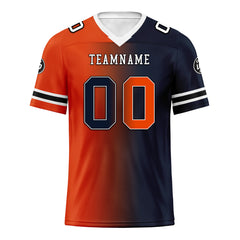 Custom Deep Blue Orange Illinois Personalized Authentic Football Jersey FBJ02-D028017-4
