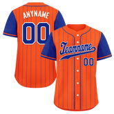 Custom Orange Blue Stripe Fashion Personalized Authentic Baseball Jersey BSBJ01-D017249