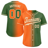 Custom Orange Green Gradient Fashion Personalized Authentic Baseball Jersey BSBJ01-D0a708d