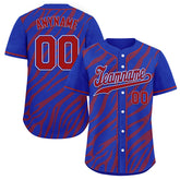 Custom Blue Red Zebra Pattern Personalized Authentic Baseball Jersey BSBJ01-D020201-22