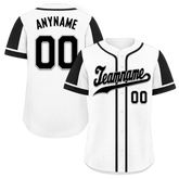 Custom White Black Raglan Sleeves Personalized Authentic Baseball Jersey BSBJ01-D017161