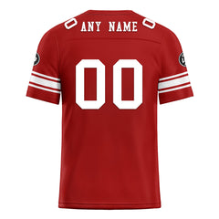 Custom Red White San Francisco Personalized Authentic Football Jersey FBJ02-D020256-13