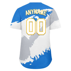 Custom Blue Gold Silver Nicaraguan Flag Personalized Authentic Baseball Jersey BSBJ01-E06022-9