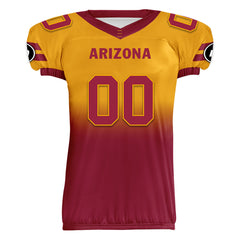 Custom Yellow Red Fade Fashion Arizona High-Performance American Football Jersey FBJ06-D020252-1