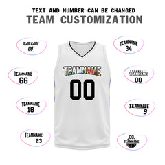 Custom White Rainbow City Edition Personalized Sports Uniform Authentic Basketball Jersey BBJ01-D06101-8