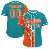 Custom Cyan Orange Classic Style Personalized Authentic Baseball Jersey UN002-D0b0a00-ba